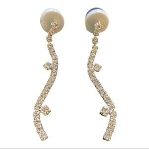 Swirl Faux Diamond Dangle Party Wedding Earrings